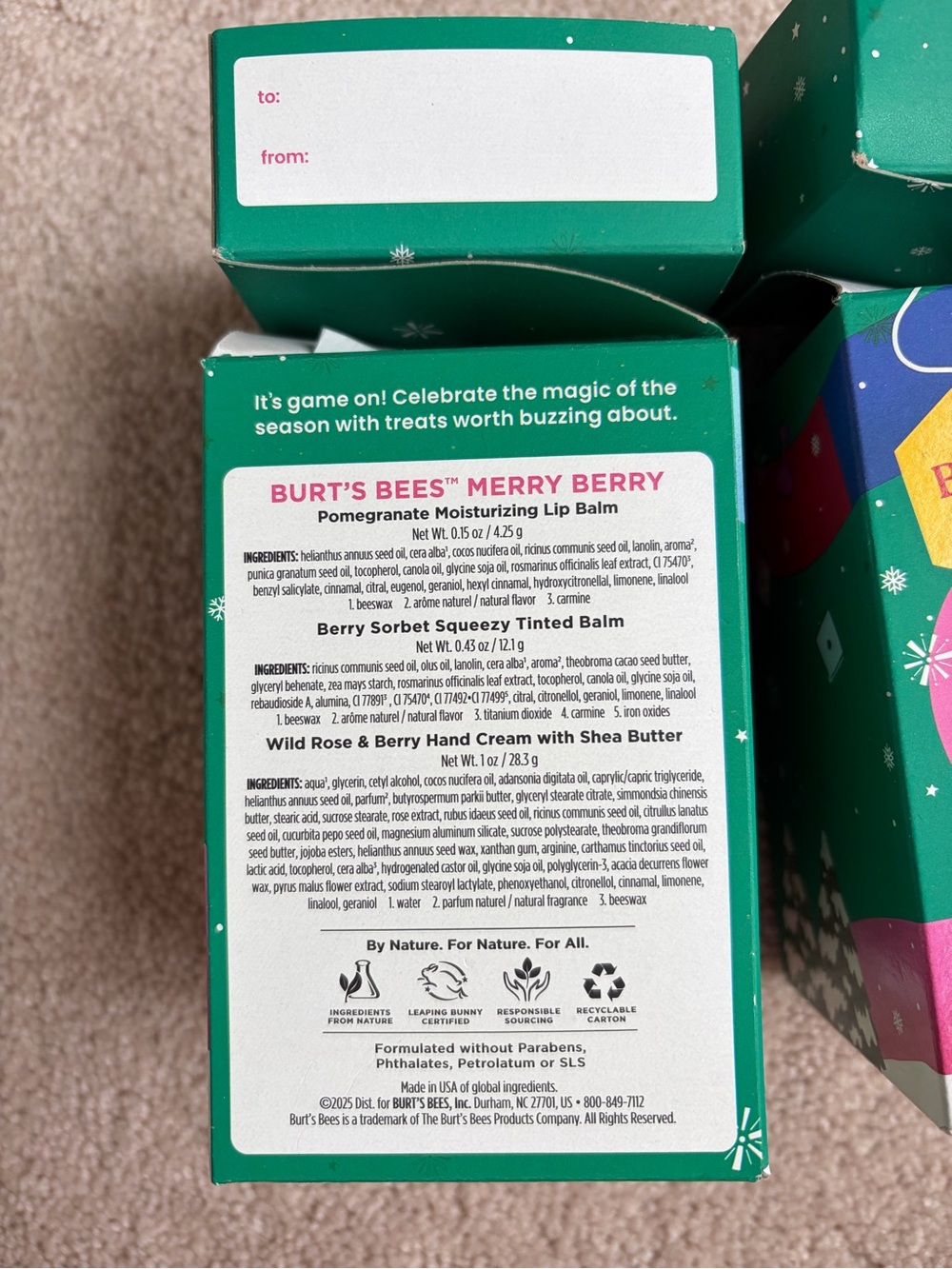 New Burt's Bees Merry Berry Hand Cream & Lip Balm Set - Picture 2 of 2